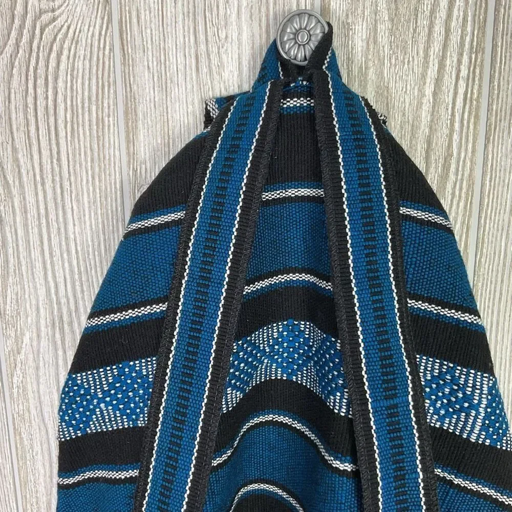 Carolina Panthers NFL Drawstring Backpack Woven Baja Jerger Boho Bag Blue ad Bla